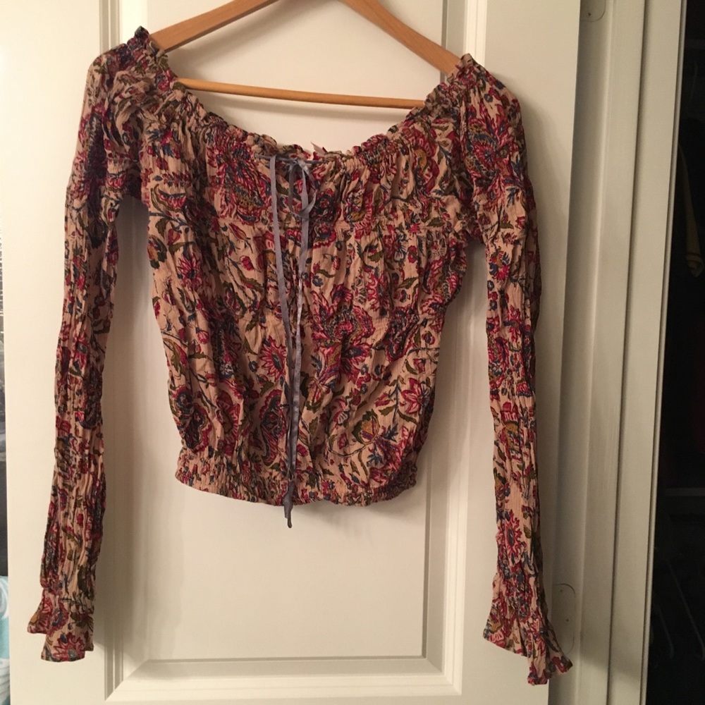 Polo Jeans Co Peasant  off shoulder blouse  Jr L